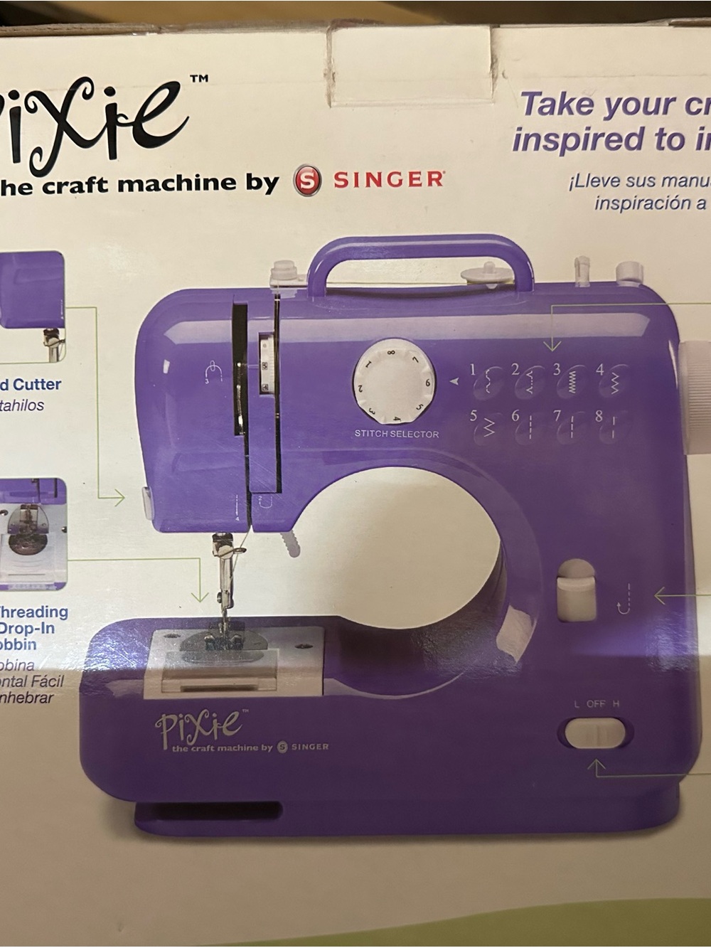 Singer Pixie Compact Sewing Machine in Purple